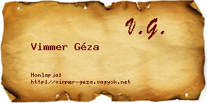 Vimmer Géza névjegykártya